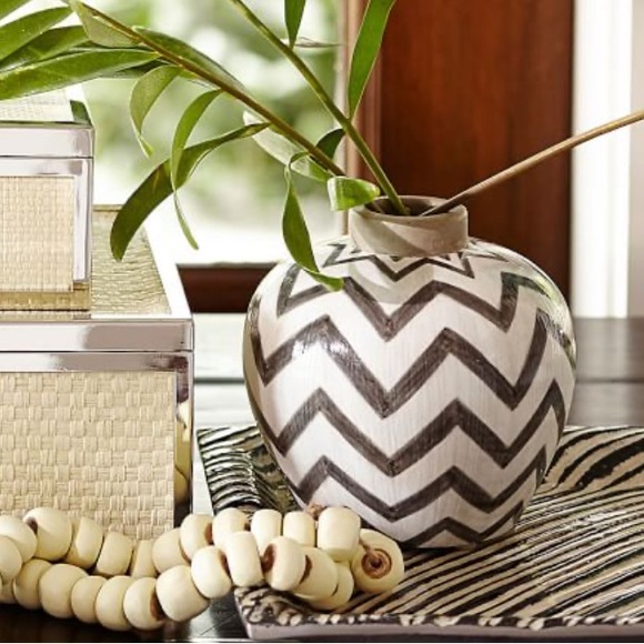 Pottery Barn Accents Pottery Barn Chevron Painted Vase Poshmark